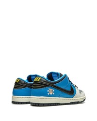 blaue bedruckte Leder niedrige Sneakers von Jordan
