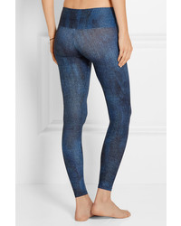 blaue bedruckte Leggings