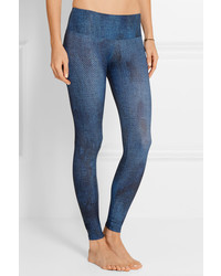 blaue bedruckte Leggings