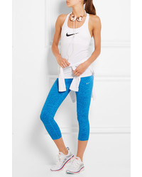 blaue bedruckte Leggings von Nike