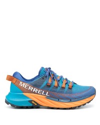 blaue bedruckte niedrige Sneakers von Merrell