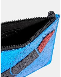 blaue bedruckte Pailletten Clutch von Lulu Guinness