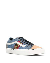 blaue bedruckte Segeltuch niedrige Sneakers von Vans