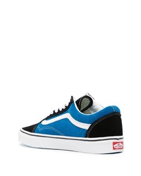 blaue bedruckte Segeltuch niedrige Sneakers von Vans