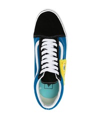 blaue bedruckte Segeltuch niedrige Sneakers von Vans