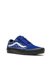 blaue bedruckte Segeltuch niedrige Sneakers von Vans