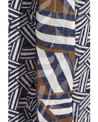 blaue bedruckte Seide Bluse von Diane von Furstenberg
