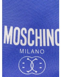 blaue bedruckte Seidekrawatte von Moschino
