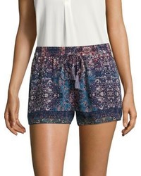 blaue bedruckte Seideshorts