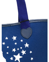 blaue bedruckte Shopper Tasche aus Segeltuch von Twin-Set