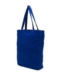 blaue bedruckte Shopper Tasche aus Segeltuch von Études