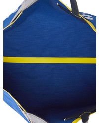 blaue bedruckte Shopper Tasche aus Segeltuch von Burberry