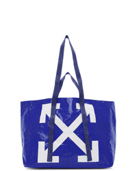blaue bedruckte Shopper Tasche von Off-White