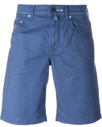 blaue bedruckte Shorts von Jacob Cohen
