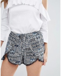 blaue bedruckte Shorts von Brave Soul