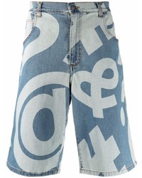 blaue bedruckte Shorts von Moschino
