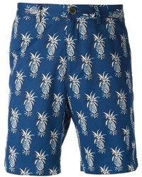 blaue bedruckte Shorts von MSGM