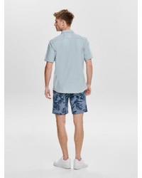 blaue bedruckte Shorts von ONLY & SONS