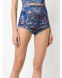 blaue bedruckte Shorts von Murmur