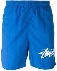 blaue bedruckte Shorts von Stussy