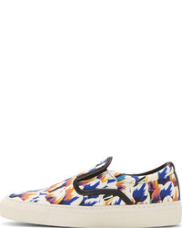 blaue bedruckte Slip-On Sneakers von Mother of Pearl