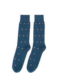 blaue bedruckte Socken von Paul Smith