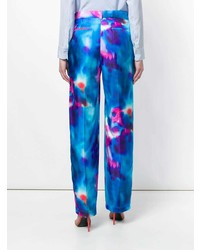 blaue bedruckte weite Hose von MSGM