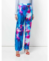 blaue bedruckte weite Hose von MSGM