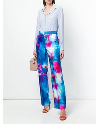 blaue bedruckte weite Hose von MSGM