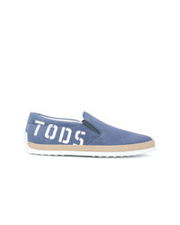 blaue bedruckte Wildleder Espadrilles