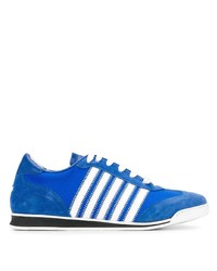 blaue bedruckte Wildleder niedrige Sneakers von DSQUARED2