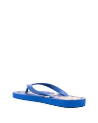 blaue bedruckte Zehensandalen von VERSACE JEANS COUTURE