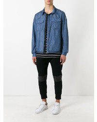 blaue beschlagene Shirtjacke aus Jeans von Moncler