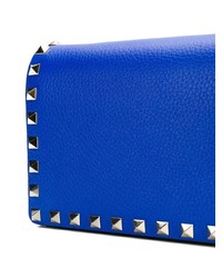blaue beschlagene Leder Umhängetasche von Valentino