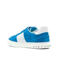 blaue beschlagene niedrige Sneakers von Valentino