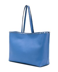 blaue beschlagene Shopper Tasche aus Leder von Valentino