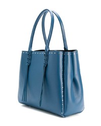 blaue beschlagene Shopper Tasche aus Leder von Lanvin