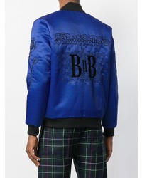 blaue bestickte Bomberjacke von Blood Brother