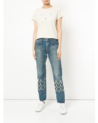 blaue bestickte Boyfriend Jeans von Tu Es Mon Trésor