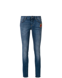 blaue bestickte enge Jeans von Dolce & Gabbana