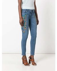 blaue bestickte enge Jeans von Sandrine Rose