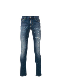 blaue bestickte enge Jeans von Philipp Plein
