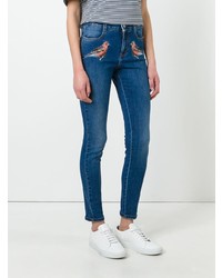 blaue bestickte enge Jeans von Stella McCartney