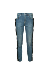blaue bestickte enge Jeans von Tu Es Mon Trésor