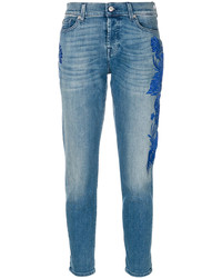 blaue bestickte Jeans von 7 For All Mankind