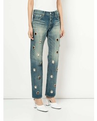 blaue bestickte Jeans von Tu Es Mon Trésor