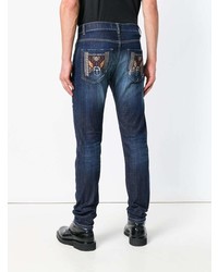 blaue bestickte Jeans von Frankie Morello