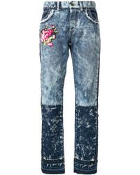 blaue bestickte Jeans von Dolce & Gabbana
