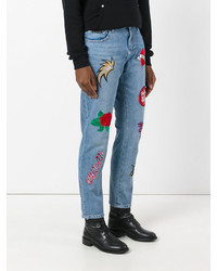 blaue bestickte Jeans von Philipp Plein