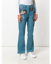 blaue bestickte Jeans von John Galliano Vintage